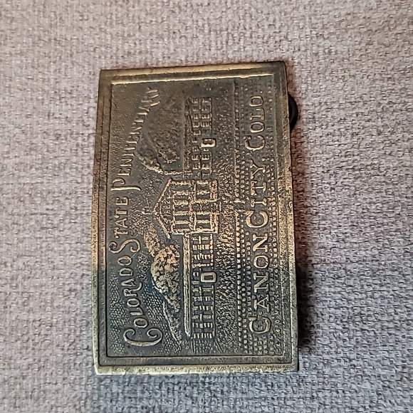 Colorado state penitentiary canon city Belt Buckle vintage